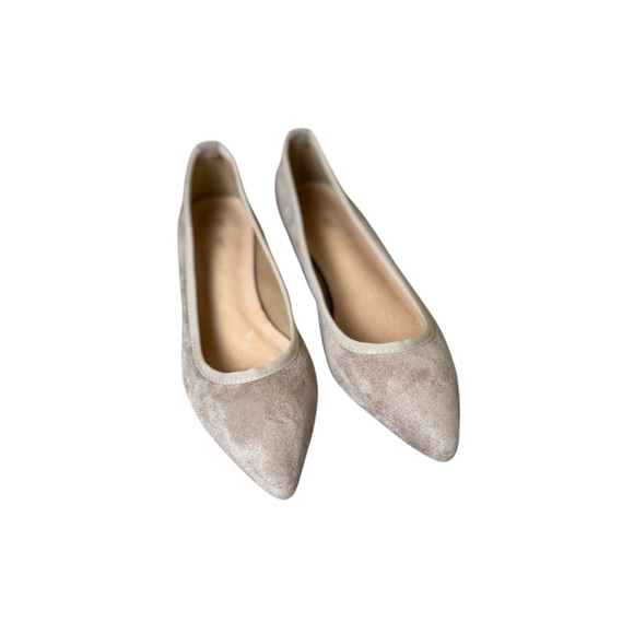 Mi.iM Luna Pointed Ballet Flat Leather Suede 8.5 Tan Neutral Casual Office Shoes - Picture 5 of 10